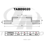 ��������� ���� (TA); TABD9020 (RR) LAND Cruiser Prado TRJ150, GRJ150, GRJ151, LJ150, TRJ155 (09-) Trustauto TABD9020, ������ ������ TABD9020 ����