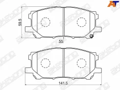 ������� Akebono ��������� ����� Toyota Harrier/Lexus RX3 03 AN-687WK/MS-1497/04465-0W070/0�4465-48080/04465-48100/04465-4�8110/AY040-TY070 AN687 ����