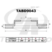 ��������� ���� (TA); TABD9043 (FR) Corolla RUNX/Allex NZE121 (01-04)/Corolla/Fielder NZE120,121 (00-04) Trustauto TABD9043, ������ �������� TABD9043 �...