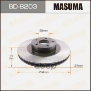 ���� ��������� Subaru Forester (SG, SH, SJ) 12-, Impreza 98- �������� 293,5 x 24 Masuma Masuma ���. BD8203 BD8203 ����