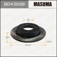 ���� ��������� Hyundai Creta 16-, Elantra 10-; Kia Ceed (JD) 12-, Cerato 18- ������ 262 x10 Masuma Masuma ���. BDK3039 BDK3039 ����
