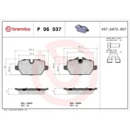 ������� ��������� �������� ����. ����� Brembo Xtra BMW 1 (E81) 09/06-09/12 / BMW 1 (E87) 02/03-01/13 P06037X ����