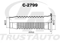 ������� ������� C-2799 ��� Toyota �������� ������������� Trust AUTO ��������� 48157-52030 48157-0D050 C-2799 ������ 63.5-205-87 ����� � ������� � ����...