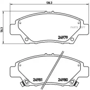 ������� �������� �. Honda Insight 1.3 Hybrid/Jazz III 1.2i 08 Brembo P28050 P28050 GDB3493 [45022SZTG00] ! Brembo P28050 P28050 ����