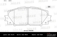������� ��������� �������� (��� �������) (����� Low-Metallic) Toyota Prius 1.8 09-/Lexus CT 1.8 11- (TRW GDB4173) E400358 Miles E400358 E400358 ����
