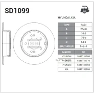 ���� ��������� Hyundai/KIA Grandeur/IX35/Sonata V/Cadenza II/Optima 03- ����. Sangsin Brake SD1099 Sangsin Brake SD1099 SD1099 ����