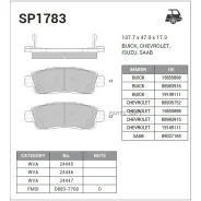 ������� �������� ������ Chevrolet TrailBlazer, Saab 9-7 4.2-5.3i 02 Sangsin Brake SP1783 Sangsin Brake SP1783 SP1783 ����