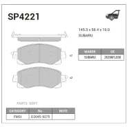 ������� ����. �������� Hi-Q Subaru Impreza 17 (D2045) Sangsin Brake SP4221 Sangsin Brake SP4221 SP4221 ����