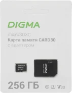 ����� ������ 256GB MicroSDXC Digma CARD30 V30 + adapter (DGFCA256A03) ����
