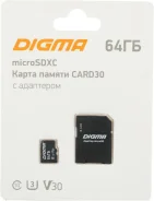����� ������ 64GB MicroSDXC Digma CARD30 V30 + adapter (DGFCA064A03) ����