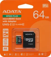 ����� ������ 64GB MicroSDXC A-Data UD64GUI3V30A2SP-RA1 Speed Plus V30 A2 + adapter ����