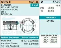 ������� ��� ��� ����� HuyndaiKIA 1.6i G4FC d77.0+0.50 (1 ��) 230412B920 ����