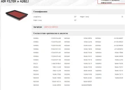 ������ ��������� Nissan JUKE 1,2 2014 - Nissan Primera 1,6 1996 - 2002 A202J JS Asakashi A202J A202J ����