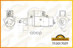 ������� Premium 24V, 6,7 kW 11 ������ �. � Scania 1332903 � 2 ���� ����������� �������� Sonder ���. 17.001.7037 170017037 ����