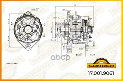 ��������� Premium 24V, 80� �. �. Bosch 0986039340 � 2 ���� ����������� �������� Sonder ���. 17.001.9061 170019061 ����