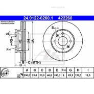 ���� ����. ������. ����. [256x22] 4 ���. ATE 24012202601 Hyundai Accent 05-10/i20 08-, KIA Rio 05- ATE 24012202601 24012202601 ����