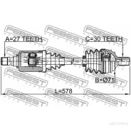 ������ �������� ������ 27x578x30 Febest 1614221FRH Mercedes BENZ E-Class 212 4 Matic 2008-2013 Febest 1614221FRH 1614221FRH ����
