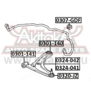 ����������� ��������� ������ ������ Honda JAZZ/FIT GD# 2002-2008 ASVA 0301140 ASVA 0301140 0301140 ����