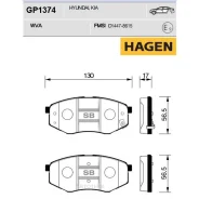 ������� ��������� ��������, �������� Hagen Sangsin Brake GP1374 Hyundai Sonata YF 15, ix35 2WD; Sangsin Brake GP1374 GP1374 ����