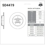 ���� ���������, ������ Sangsin Brake SD4419 MZ 3 (BK, BL) 03- Sangsin Brake SD4419 SD4419 ����