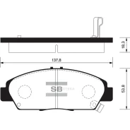 ������� ���������, �������� Honda Accord VII (CL_, CM_, CN_) (2002-2008)/ Civic IX (2012- )/ Integra III (1993-2001) Sangsin Brake SP1431 Sangsin Brak...