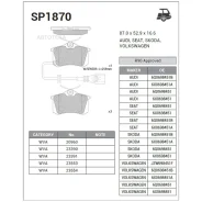 ������� ���������, ������ SEAT Cordoba I (1993-1999)/ Ibiza I-II (1984-1999), VW GOLF IV (1997-2003)/ Passat V (1997-2005)/ POLO III (1994-2001) Sangs...