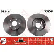 ����. ���� ���. ����. [275x28] 5 ���. TRW DF1431 Lexus ES/GS 300 09/91-. Toyota Avensis Verso 2,0/D-4D/VVT-i 08/01-/Camry 2,2/3,0 06/91-/Previa 2,0/2...
