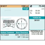 ������ (�-� 4��) STD Teikin 38181STD D15B Civic 95- 75/1/1,2/2,8 d=19 Teikin 38181STD 38181STD ����