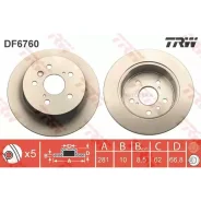 ���� ��������� Toyota Camry V50 11-/Lexus ES 12-18 ������ TRW DF6760 TRW DF6760 DF6760 ����