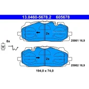 ������� ��������� �������� ATE 13046056782 AUDI: A4 B9 Avant, 3.0 TDI quattro/40 TDI Mild Hybrid/40 TDI Mild Hybrid quattro/40 TFSI Mild Hybrid quattr...