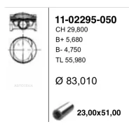 ������� ��� Yenmak 1102295050 AUDI: CDAA/CDHA/CDHB/CDAB; O82,510 MM +0,50 MM Yenmak 1102295050 1102295050 ����