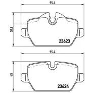 ������� ��������� �������� Brembo P06037 BMW (Brilliance) 3 Series (E90) 10/04-09/12 / BMW 1 (E81) 09/06-09/12 / BMW 1 (E87) 02/03-01/13 / BMW 1 Coupe...