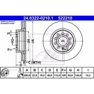 ���� ��������� ATE 24032202101 ������, Power DISC, AUDI: A3 1.2 TSI/1.4 TFSI/1.6/1.6 FSI/1.6 TDI/1.8 TFSI/1.8 TFSI quattro/1.9 TDI/2.0 FSI/2.0 TDI/2.0...