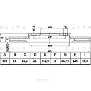 ���� ��������� Hyundai Santa FE (CM) 06-12 �������� ����. D 321��. Blitz BS0292 Blitz BS0292 BS0292 ����