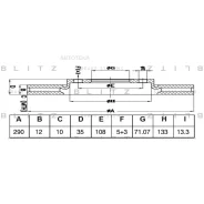 ���� ��������� Citroen C4 Picasso 13-/Peugeot 308 14- ���. D 290��. Blitz BS0493 Blitz BS0493 BS0493 ����