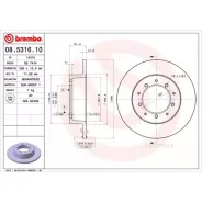 ���� ��������� Brembo 08531610 LAND Rover Defender Cabrio (L316) 08/90-02/16 / LAND Rover Defender Pick Up (L316) 10/95-05/16 / LAND Rover Defender Pl...