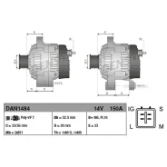 ��������� 14V 150A Denso DAN1484 Toyota Land Cruiser Prado 09- DAN1484 ����