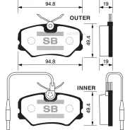 ������� ����. �������� Hi-Q Peugeot 405 Sangsin Brake SP1180 Sangsin Brake SP1180 SP1180 ����