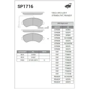 ������� ��������� ��������, �������� Sangsin Brake SP1716 PE Boxer 06-; Sangsin Brake SP1716 SP1716 ����