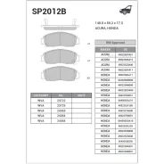 ������� ����. �������� Hi-Q Honda Civic VII/VIII 2001-2010 (D1608) Sangsin Brake SP2012B Sangsin Brake SP2012B SP2012B ����