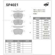 ������� ����. �������� Hi-Q FORD Fusion 13-16 (D1653) Sangsin Brake SP4021 Sangsin Brake SP4021 SP4021 ����