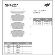 ������� ����. �������� Hi-Q Hyundai Genesis G80 (2WD) Sangsin Brake SP4227 Sangsin Brake SP4227 SP4227 ����