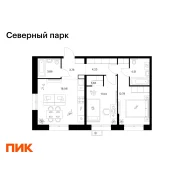 2-���������, �������� �������� 3 ���. 11. ���������������, ����������, 59,6���.��., 6/10 ���� ����� � I ��. 2028 ����