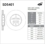 ���� ��������� Audi A2/A3, VW Golf/Bora 1.6 96 SD5401 Sangsin Brake SD5401 SD5401 ����
