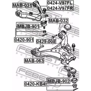 ���� � ������������ Mitsubishi Pajero III/Montero V65W/V75W 2000-2006 0429-008 Febest 0429008 Febest 0429008 0429008 ����