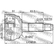���� �����. �-�� Febest 0910M412 Toyota BB QNC2# 2006.01-2016.07 [JP] Febest 0910M412 0910M412 ����