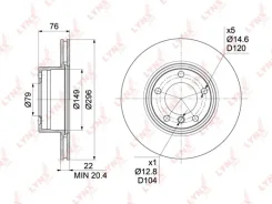 ���� ��������� ������������� (296x22) | ����� | Lynxauto BN1002 BN1002 ����