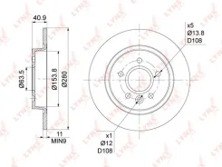 ���� ��������� ��������������� (280x11) | ��� | Lynxauto BN1021 BN1021 ����