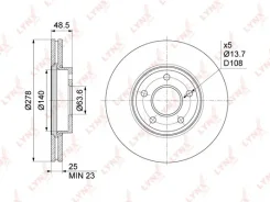 ���� ��������� ������������� (278x25) | ����� | Lynxauto BN1024 BN1024 ����