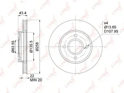 ���� ��������� ������������� (258x22) | ����� | Lynxauto BN1026 BN1026 ����